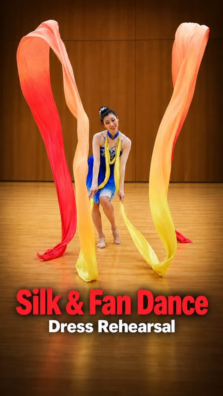 Chinese New Year longsilk and fan dance rehearsal: “Xiu Se@秀色” Flowing silk, colourful fans and a glimpse of our dancers preparing together. This is “Xiu Se”…