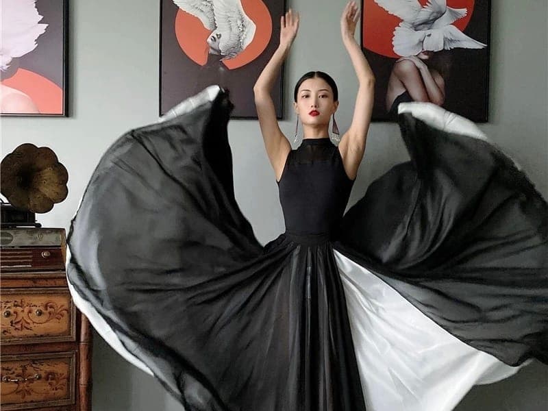 Chinese Contemporary in Black Costume