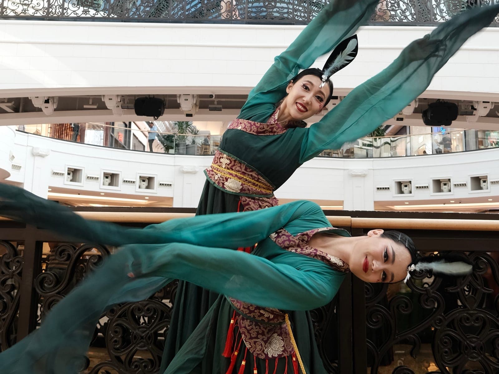 Dark Green Long Sleeve Dance Pose
