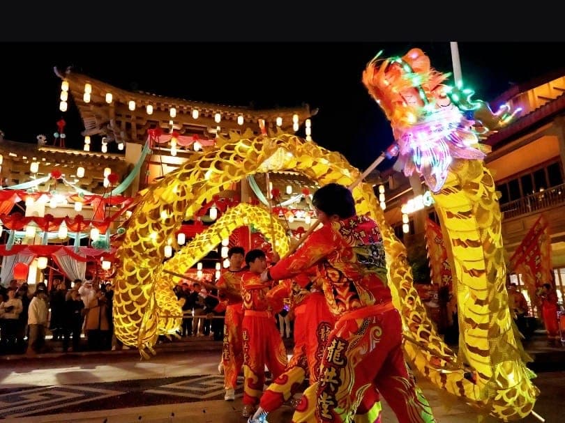 Dragon Dance with light props