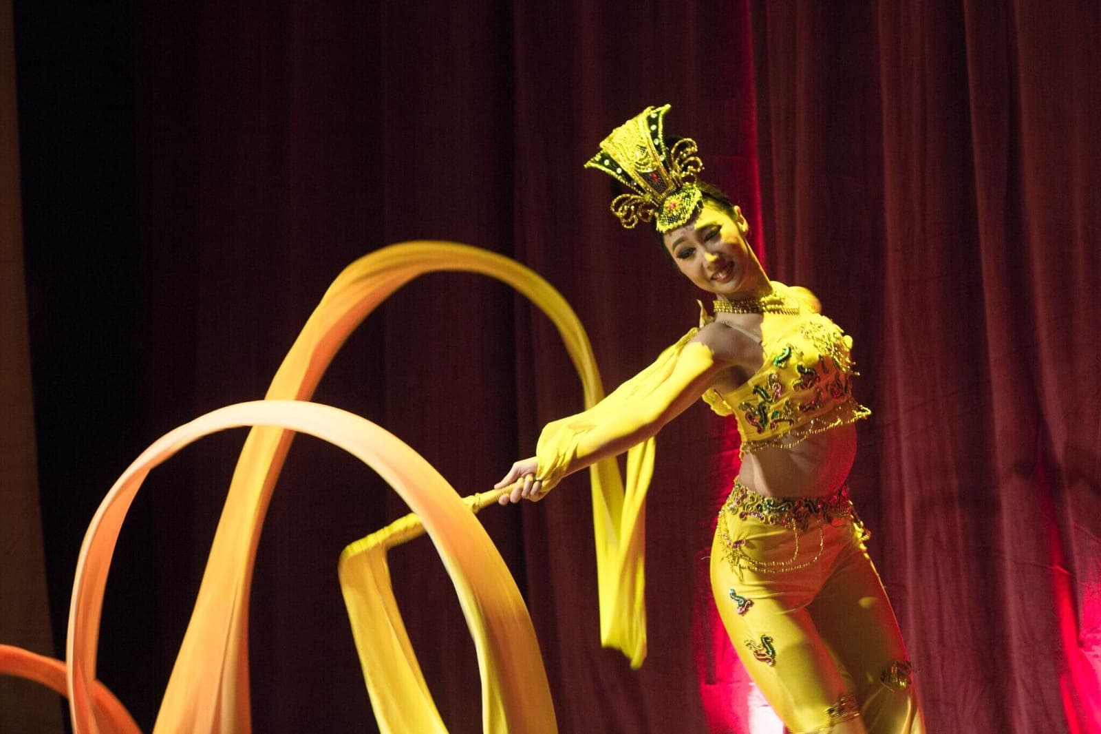 Ribbon Dance on stage