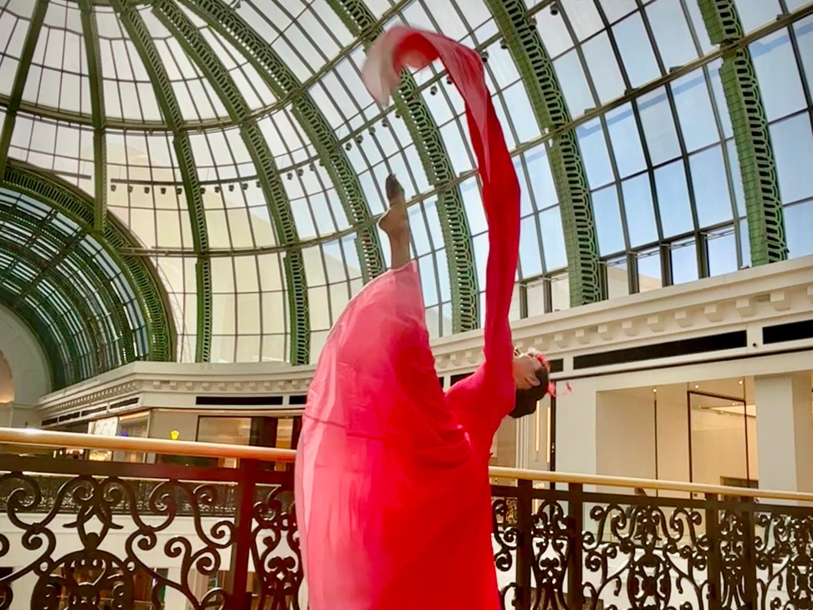 Red Long Water Sleeves Dance